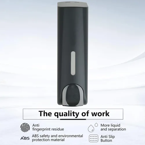 Vista 3 de AUMIO Dispensador de champú y acondicionador, dispensador de ducha montado en la pared sin taladro, negro, cámara única, 11.8 fl oz