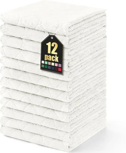 Vista 80 de Homaxy - Paquete de 12 trapos de cocina (13 x 19 pulgadas, marrón), de terciopelo coral supersuaves y absorbentes para lavar platos, paño