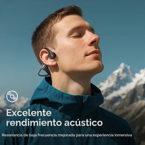 Vista 2 de Auriculares de conducción ósea, auriculares de oreja abierta Bluetooth 5.4 con micrófono, 8 horas de reproducción, auriculares de conducción ósea