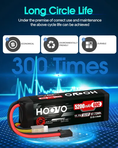 Vista 7 de HOOVO 3S LiPo Batería 11.1V 5200mAh 60C TR Plug Softcase RC Batería para RC Car RC Truck Avión Helicóptero Barco Carreras RC Hobby