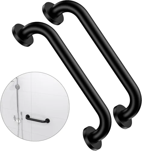 Vista 8 de Paquete de 2 barras de regadera de 16 pulgadas con diámetro de 1.25", ZUEXT Acero inoxidable satinado cepillado en color níquel, barra de agarre