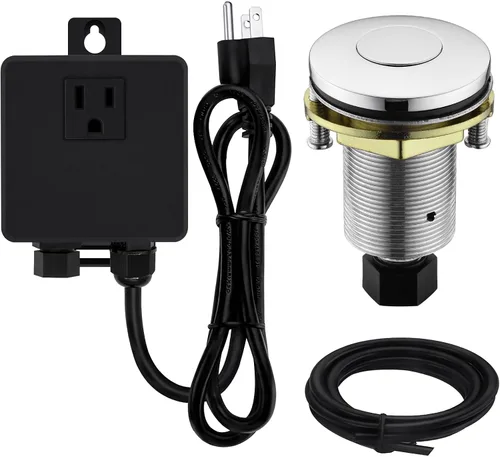 Vista 13 de Kit de interruptor de aire para triturador de basura con botón de acero inoxidable, níquel cepillado