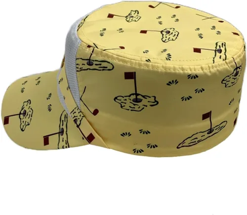 Vista 5 de Billy - Sombrero de golf amarillo Gorra estilo 90 con ala abatible Accesorio de disfraz de comedia clásica