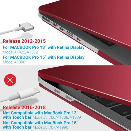 Vista 102 de IBENZER - Compatible con Funda para MacBook Pro de 13 Pulgadas 2015 2014 2013 Finales 2012 A1502 A1425, Carcasa Rígida con Cubierta para Teclado