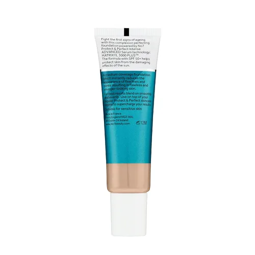 Vista 6 de No7 Protect & Perfect Advanced - Base de maquillaje todo en uno avanzada, Calico, maquillaje de base que desafía la edad con SPF 50, crema base
