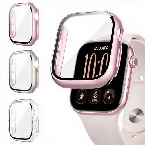 Vista 11 de COMMUTER - Juego de 4 fundas compatibles con Apple Watch de 40 mm Series SE 3ra Gen 2025 SE 2/1 6 5 4 con protector de pantalla de vidrio templado