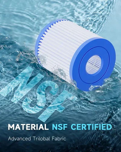 Vista 2 de AQUALTRA Filtro de piscina compatible con 29007E tipo H, cartucho de repuesto para bomba de filtro de 330 GPH, filtros de piscina sobre el suelo, 4