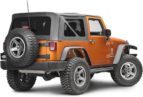 Vista 2 de Redrock - Soporte de antena CB 4x4; negro texturizado compatible con Jeep Wrangler JK 07-18