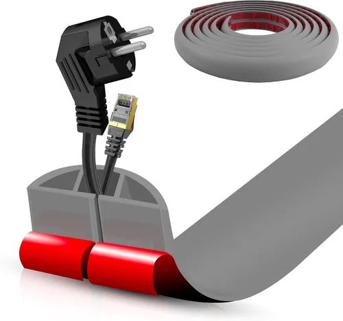 Vista 76 de Cubierta autoadhesiva para cables de suelo, gestión de cables de 3.3 pies, protector de tira de extensión para cables, evita tropiezos de cables
