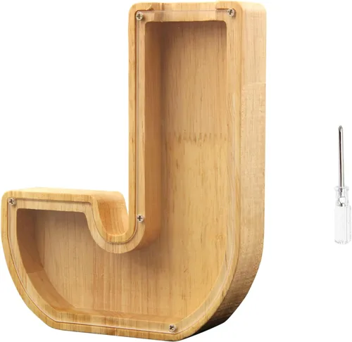 Vista 8 de TAONE Alcancía personalizada para niños, con grabado láser y letras de madera personalizadas
