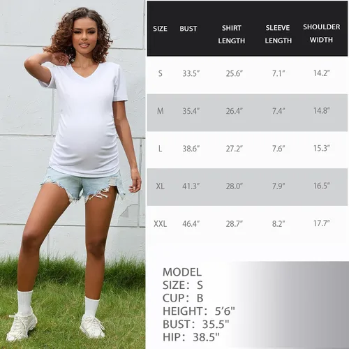 Vista 6 de Bhome Maternity- Camiseta de manga corta para embarazo