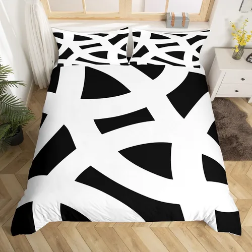 Vista 29 de Manfei Juego de ropa de cama de silueta de ciervo, tamaño individual, funda de edredón con patrón de flechas y cuernos con 1 funda de almohada
