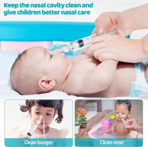 Vista 2 de Aspirador nasal para bebés, sistema de enjuague sinusal profesional para bebés, limpiador nasal portátil, dispositivo de enjuague rápido para bebés