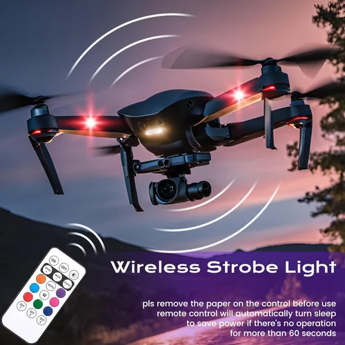 Vista 3 de 4 PCS Luces Estroboscópicas LED Inalámbricas con Control Remoto, 8 Colores USB C Recargables Luces de Emergencia Intermitentes para Automóvil