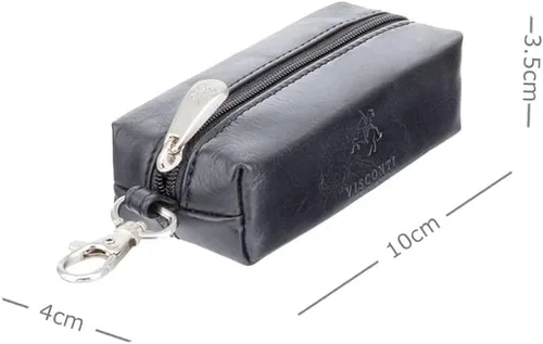 Vista 5 de Visconti MZ18 Monza - Llavero de piel auténtica con cremallera, Negro -, Visconti Mz18 Monza - Llavero de piel auténtica con cremallera