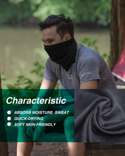 Vista 4 de Máscara facial con protección contra el polvo, aerosoles UV, reutilizable, lavable, polaina para el cuello