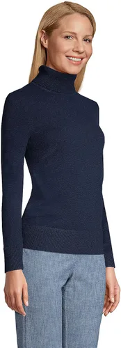 Vista 3 de Lands' End Suéter de cuello alto de cachemira