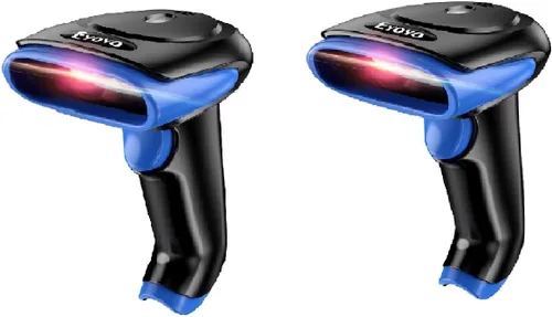 Vista 10 de Eyoyo Escáner de código de barras 1D 2D inalámbrico, Bluetooth de 2500 mAh, lector de código de barras QR inalámbrico USB con cable para biblioteca
