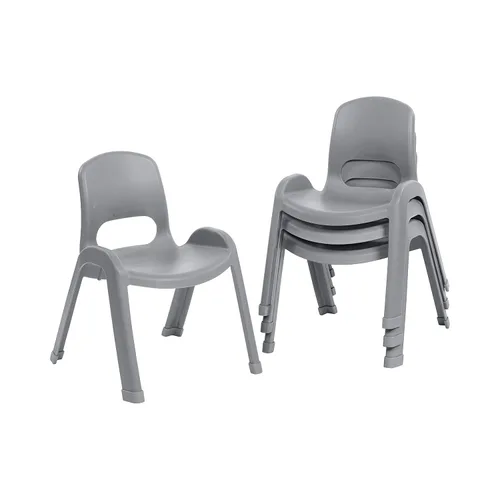 Vista 13 de ECR4Kids Silla apilable SitRight de plástico, 11 pulgadas, muebles de aula, negro, paquete de 4