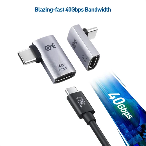 Vista 6 de Cable Matters Cable de monitor USB-C a USB-C de 6 pies con video 4K 60Hz, PD de 100 W, transferencia de datos de 5 Gbps y adaptador de ángulo recto
