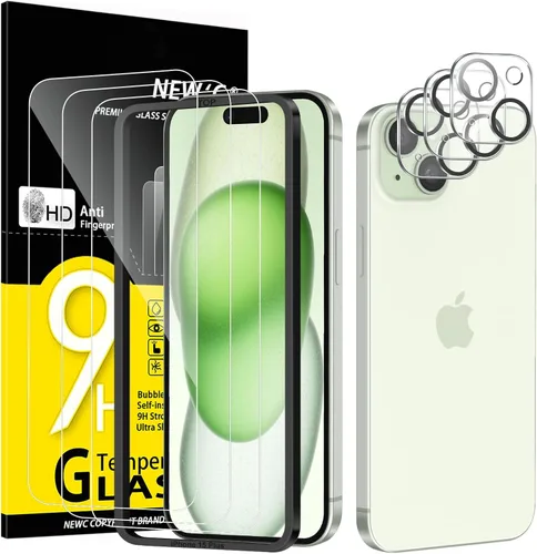 Vista 21 de NEW'C 3x Protector de privacidad para pantalla de iPhone 13 (15,49 cm) + 3x Protector de lente de cámara, protección del sensor, película de vidrio