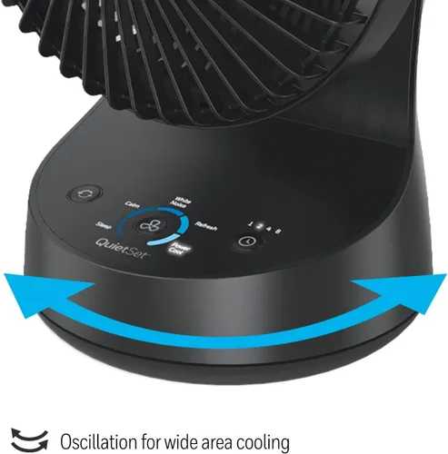 Vista 8 de Honeywell QuietSet 5 Ventilador de mesa oscilante, negro, ventilador personal y pequeño con funcionamiento silencioso y 5 niveles de potencia