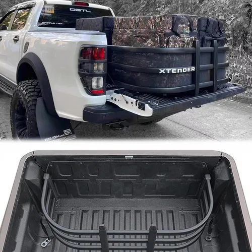 Vista 9 de Extensor universal de caja de camioneta para camionetas de tamaño completo, extensión retráctil de puerta trasera compatible con caja de 4.1 pies a