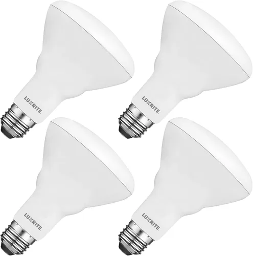 Vista 8 de LUXRITE Paquete de 6 bombillas LED BR30, equivalente a 65W, blanco cálido 2700K, regulables, 650 lúmenes, focos LED, 8.5W, Energy Star, base mediana