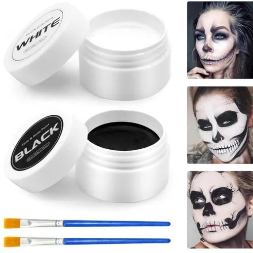 Vista 2 de White Red Face Body Paint Set, and white, B