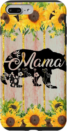 Vista 12 de Mama Bear Rustic Woodgrain Sunflower Farmhouse Country Mama Case for iPhone 17