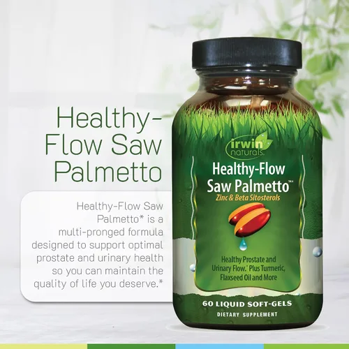 Vista 5 de Irwin Naturals Healthy-Flow Saw Palmetto - 60 geles blandos líquidos - Soporte para próstata y flujo urinario