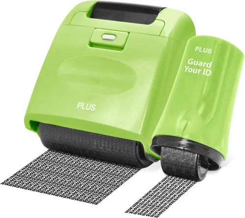 Vista 9 de Kit de sellos de seguridad de rodillo ancho para prevención de robo de identidad, color verde