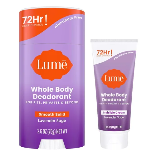 Vista 13 de Lume Desodorante para todo el cuerpo - Crema invisible en tubo mini + paquete de barra sólida - Control de olor durante 72 horas - Sin aluminio
