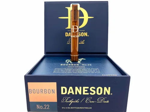 Vista 3 de Daneson - Palillos de dientes de madera Bourbon Single Malt! ¡Palillos de dientes con sabor a infusión de whisky! Esencia de whisky envejecido