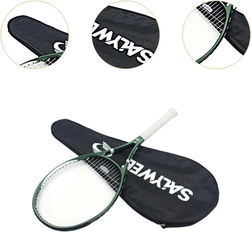 Vista 6 de Raqueta de tenis de entrenamiento antideslizante para hombres y mujeres con bolsa raqueta de tenis para competición de juegos, jardín recreativo