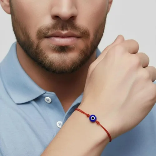 Vista 17 de Pulsera Lucky Evil Eye, gargantilla y tobillera – Talismán de protección de cuerda roja y negra Joyería minimalista Mal de Ojo para la buena suerte