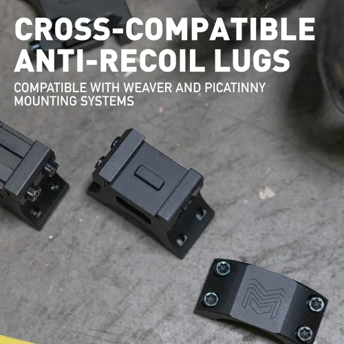 Vista 5 de Monstrum Next Level Scope Rings with Integrated Level Bubble and Anti-Recoil Lugs Available in 1 inch, 30 mm, and 34 mm Diameter