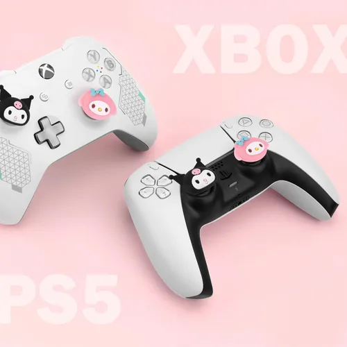 Vista 5 de DLseego Cute Rabbit - 4 tapas de agarre para el pulgar para Xbox One PS5 PlayStation4 DualSense Switch Pro Wireless Controller Steam Deck, tapa de M