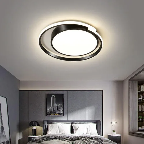 Vista 3 de Lámpara de techo moderna con forma geométrica, lámpara de techo regulable de montaje empotrado, lámpara de techo estilo arte simple, para Oscuro
