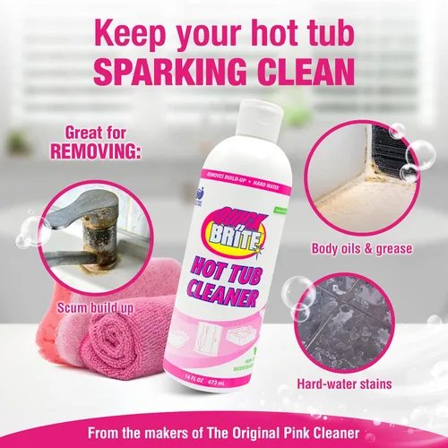 Vista 11 de Quick N Brite - Kit limpiador de bañera de hidromasaje resistente, gel de limpieza no abrasivo con esponja y paño, 16 onzas