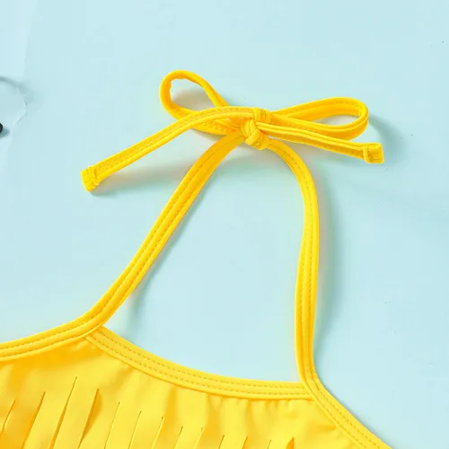 Vista 7 de Traje de baño de bikini para bebé niña, con borlas florales, sandía, piña, lazo, traje de baño para niños pequeños, conjunto de traje de baño