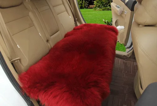Vista 22 de Calor Invernal: Funda Universal de Asiento de Piel de Oveja - Lana Natural, para Autos, Camiones, SUV y Furgonetas - Acompañante de Conducción