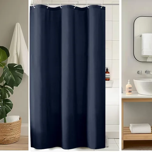 Vista 31 de OVZME Zora Cortina de Ducha de Tela para Cabina de 36 x 72 Pulgadas - Cortina de Ducha Pequeña Suave Negra para Baño para Tamaño de Cabina Estrecha