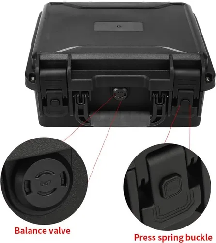 Vista 3 de Funda rígida resistente de 14 a 16 a 17 pulgadas con inserto de espuma personalizable (funda, negro, 14.3 x 12.2 x 6.9 pulgadas)