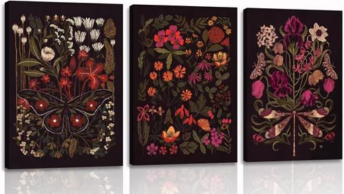 Vista 17 de RVETNGVM 3 piezas de arte de pared de niña negra, mujeres afroamericanas, cuadros abstractos de moda para niña, pinturas bohemias para sala