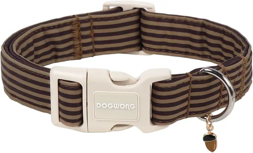 Vista 28 de DOGWONG Collar de Algodón para Perro, Collar para Perro de Cuadros Azules Resistente, Collar Suave y Duradero para Perro Macho, Lindo Collar de A