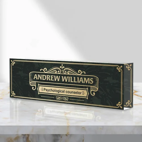 Vista 44 de Placa de identificación personalizada para escritorio, decoración de oficina de acrílico transparente con diseño de flores, decoraciones