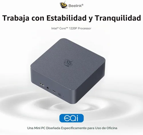 Vista 2 de Beelink EQi12 Mini PC, Intel Core i3-1220P (hasta 4.4GHz) 10C/12T, Mini computadora 32GB DDR4 RAM 1TB NVMe SSD, Computadora de escritorio con PSU
