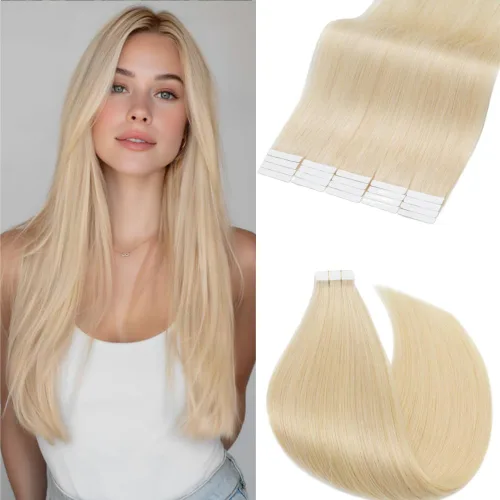 Vista 19 de Rich Choices Extensiones de cabello humano con cinta, 40 unidades, 3.53 oz, 100% Remy, extensiones de cabello humano real, extensiones de cabello