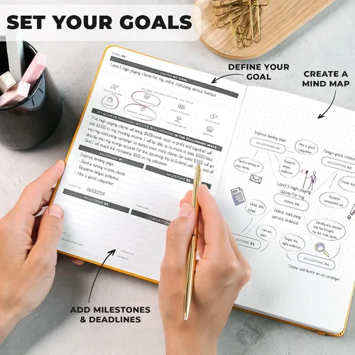 Vista 4 de Clever Fox Ultimate Achiever's Goal Planner - Diario de enfoque y productividad de 90 días. Planificador organizador diario, semanal y mensual sin